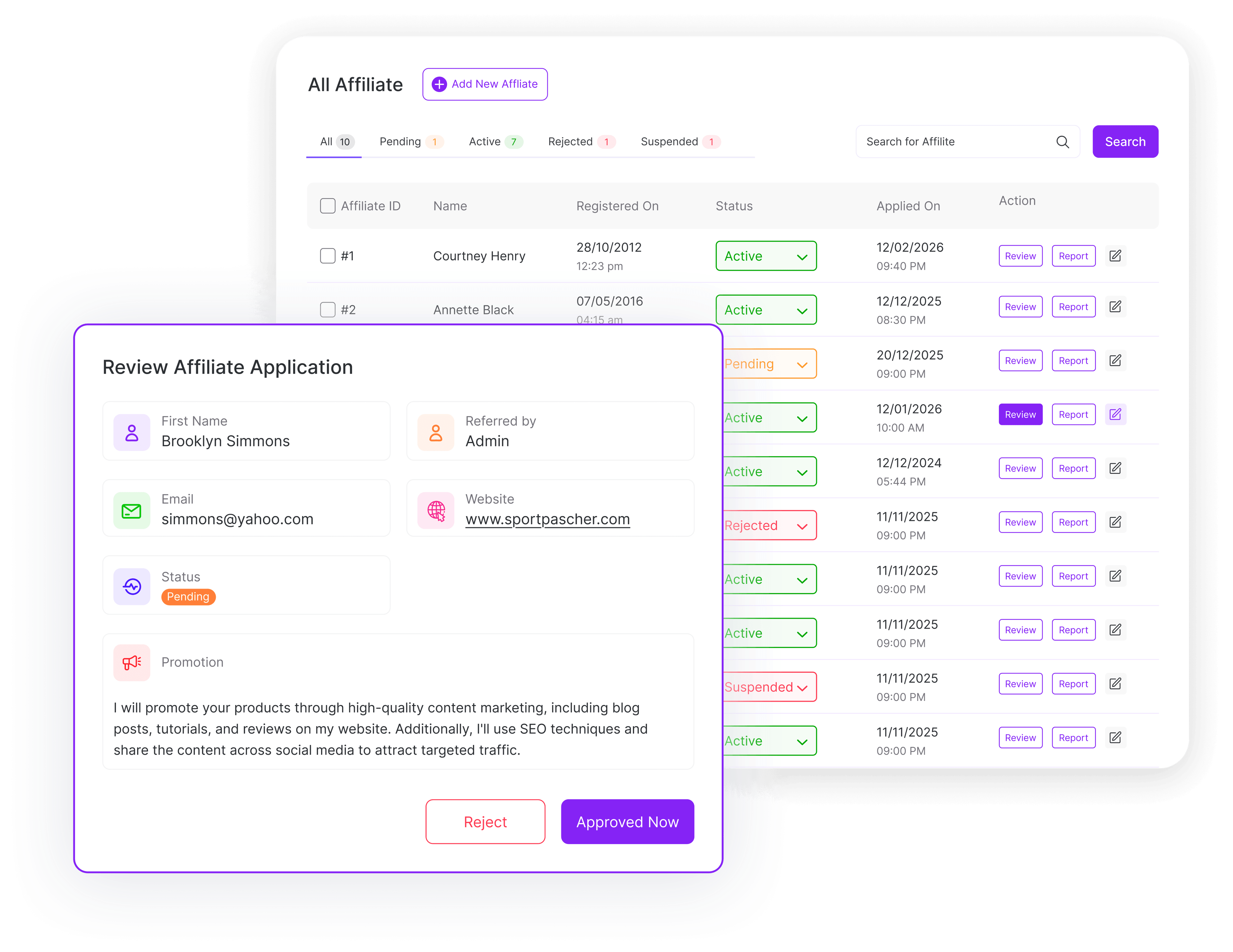 Onboard And Manage Affiliates